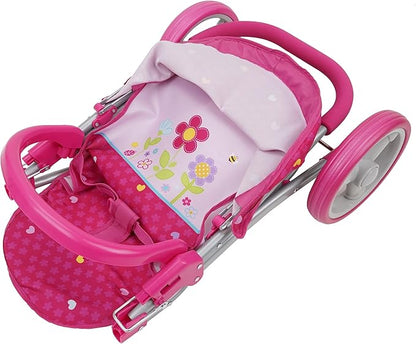 509 Crew Garden Doll Jogger Stroller - Kids Pretend Play, Front Bumper Bar 3+