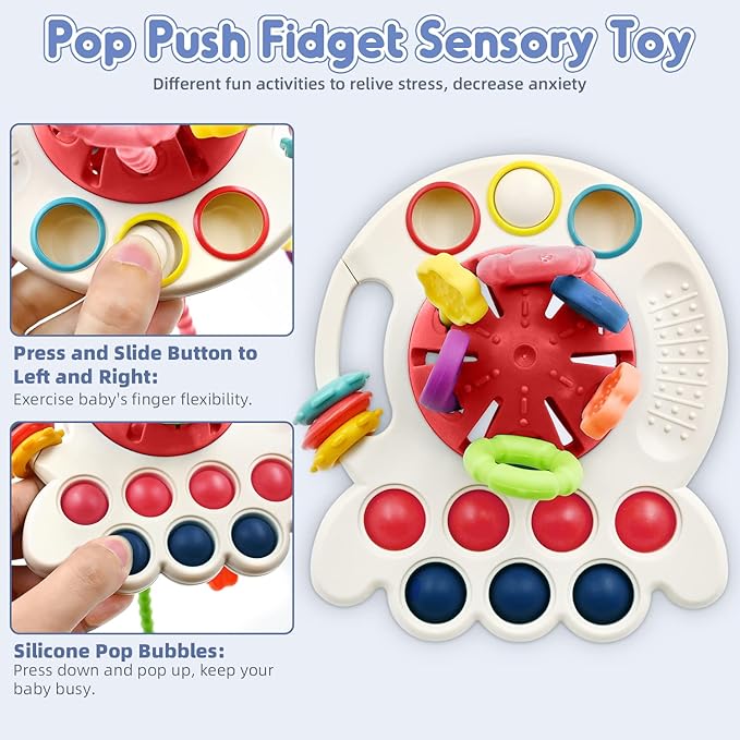 AiTuiTui Sensory Montessori Baby Toys 6 to 12 Months, Toddler Travel Toys for 1 2 Year Old Boy Girl Birthday Gifts 9 10 18 Months