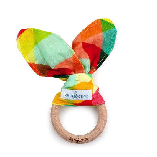 Kanga Care Baby Soft Muslin Sensory Crinkle Bunny Ear Wood