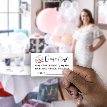 Diaper Raffle Sign,Diaper Raffle Baby Shower Game Kit (1 Standing Sign + 50 Guessing Cards) Diapers-XN23