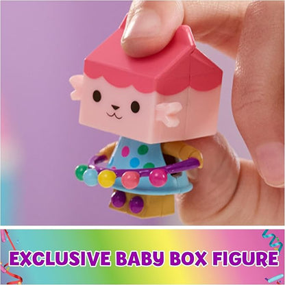 Gabby's Dollhouse, Celebration Series Baby Box Cat Bobble Figure with Dollhouse Furniture and Accessories 3 and
