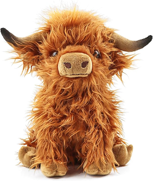 Highland Cows Stuffed Animal Realistic Scottish Cow Plush Toy Soft 10.8 Inch)