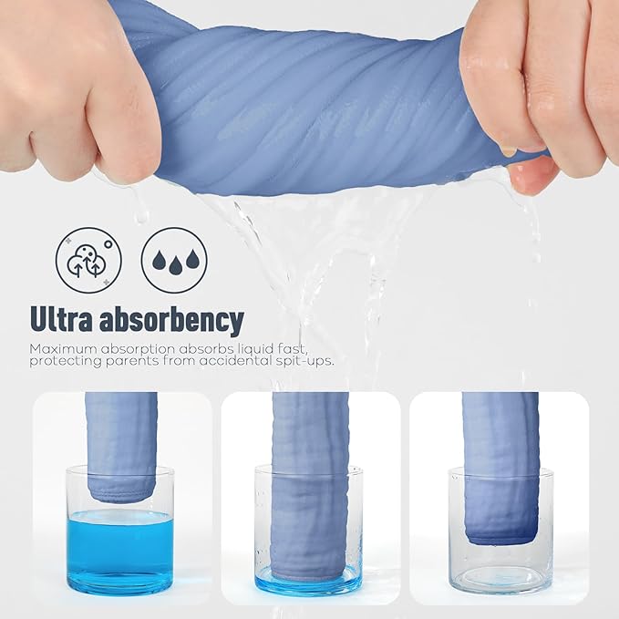 Yoofoss Muslin Burp Cloths for Baby 10 Pack 100% Cotton 20''X10'' Super
