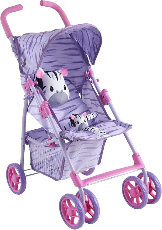 Baby Doll Stroller for Toddlers 1-3, Pillow Animal Toy Baby Stoller for Dolls