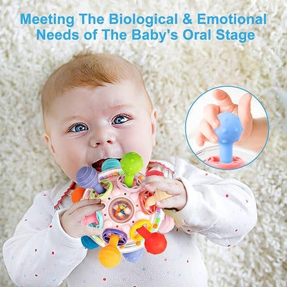 TOHIBEE Baby Montessori Sensory Toys for 0-6 6-12 Months, Food Grade Teething Toys for Babies 0 3 6 9 12 18 Months 1 2