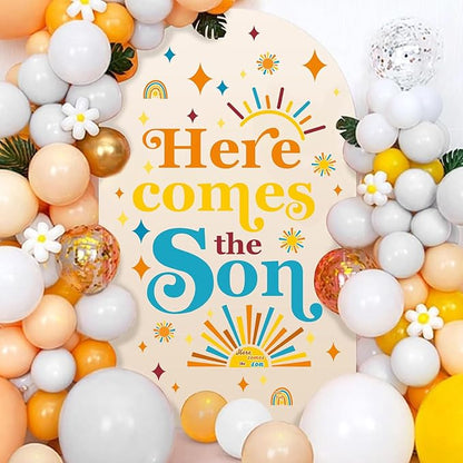 Here Comes The Son Party Decal Baby Shower Backdrop Stickers