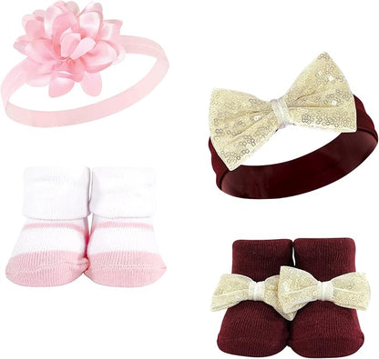 Hudson Baby baby-girls Headband and Socks Set