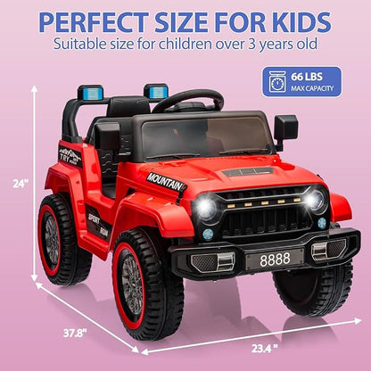 Hetoy Kids Ride On Truck Car, 12V Battery Powered Electric Car w/Parent Remote Control 3 Speeds,
