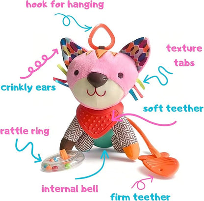 Maple Toys - 5-in-1 Multi-Sensory Plush Toy with Teethers, Rattles