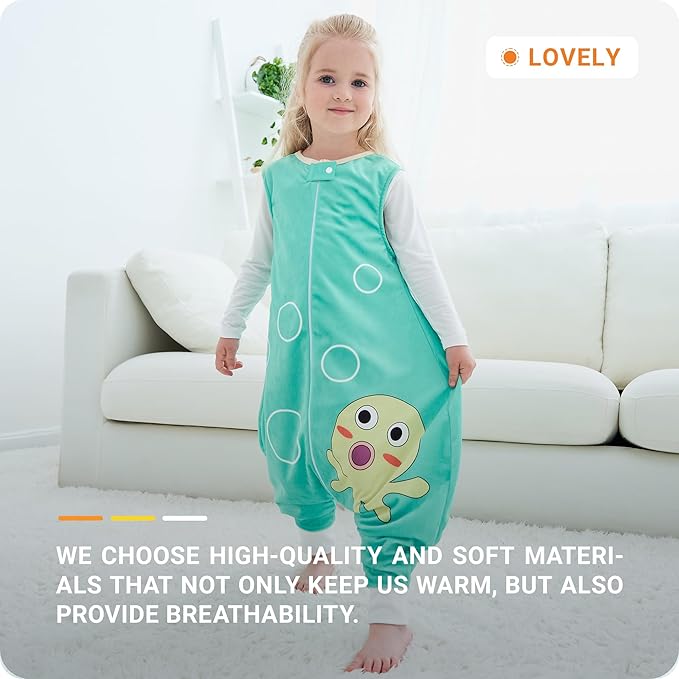 Infant Toddler Sleeping Bag, Baby Sleeping Sack Sleeveless 4 Season 1-3T, Octopus