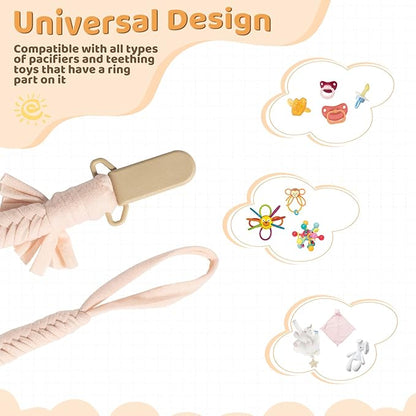 Pacifier Clip for Boys Girls Pacifier Holder Leash Boho Plastic