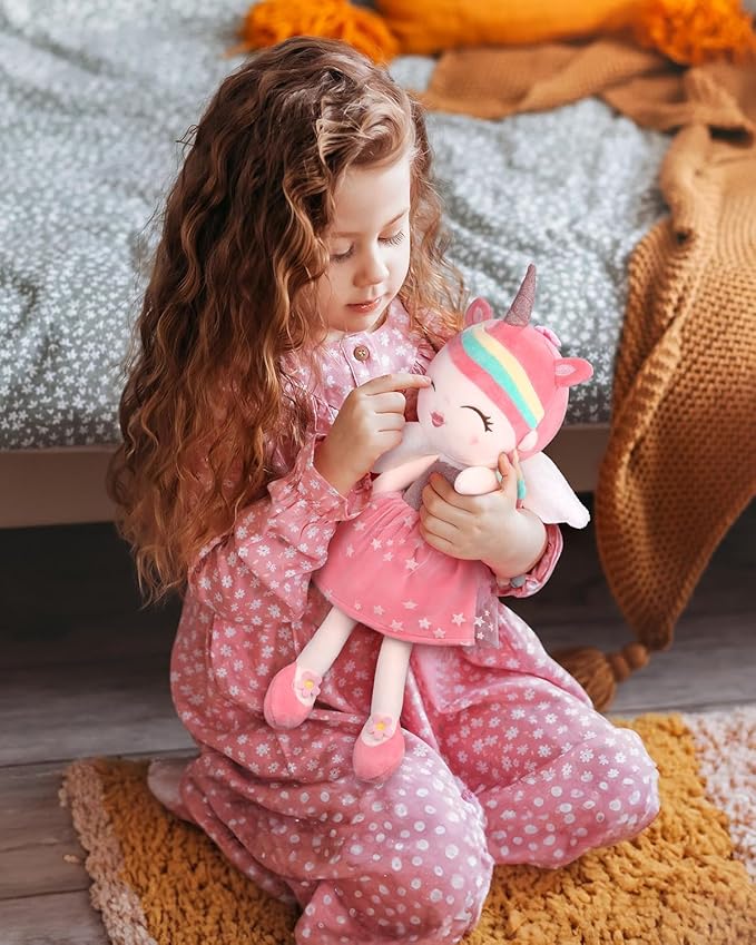 GAGAKU Plush Baby Girl Dolls 17'' Soft Unicorn Stuffed Animal