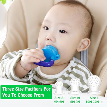 Baby Fruit Feeder/Food Feeder Pacifier for Babies (2 Pack) - HAOBAOBEI Mesh Teethers for Babies, Infant Teething Toy in Appetite Stimulating Colors 3 Sizes