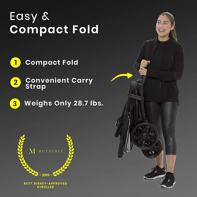 Jeep Destination Ultralight Side x Side Double Stroller, Midnight