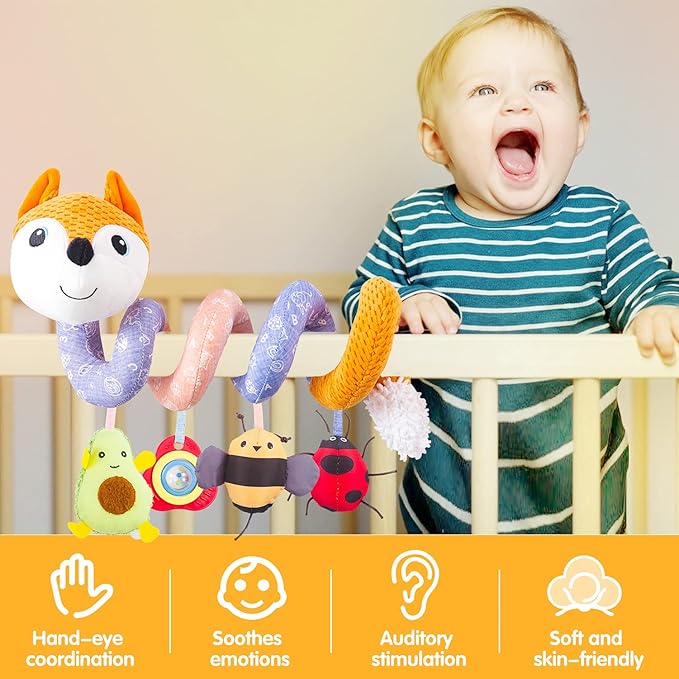 Infant Baby Orange Fox Spiral Plush Activity"