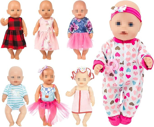 SOTOGO 7 Sets Doll Clothes Outfits Dresses for 14 to 17 Inch 15 Inch 18 Inch