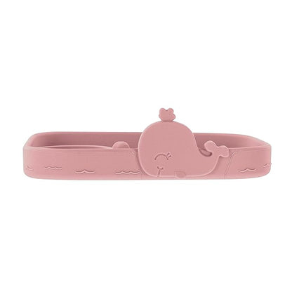 Nuby Animal Friend Silicone Round Plate - Toddler Plate - 6+ Months - Pink Whale Plate