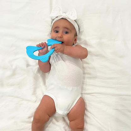 Baby’s Aid Dolphin Silicone Baby Teether, Easy to Hold Teething Toy for Pain Relief 3+ Months, 8X Teething