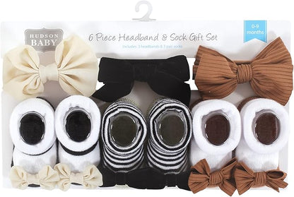 Hudson Baby Girl's Headband and Socks Giftset