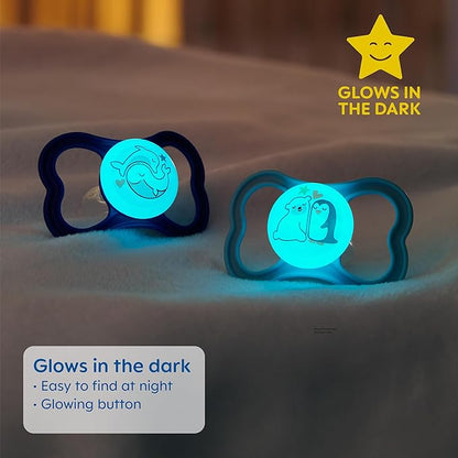 MAM Air Night Pacifiers (1 Sterilizing Pacifier Case), MAM Sensitive Skin Pacifier 6+ Months 6-16 (Pack 2)