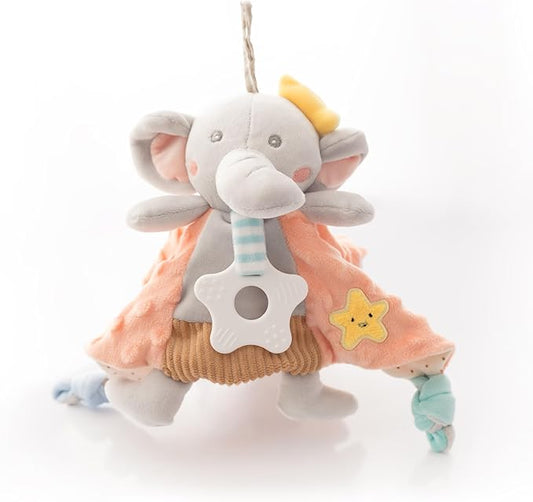 KoKo The Elephant Baby Activity Blanket with Taggies, Teething Star and Crinkly Ears