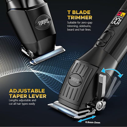 Professional Hair Clippers for Men Cordless Trimmers Kit with LED Display Beard Trimmer for Kid Cordless Beards Trimmer Haircut Grooming Kit Gift for Men Women Barber Kids (Black)