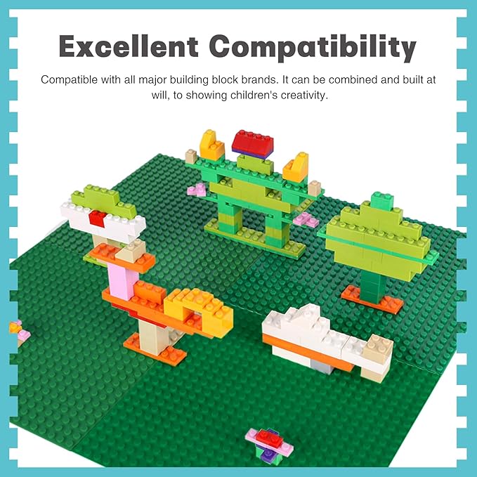 Sawaruita Pack of 8 Classic Baseplates Building Base Plates- 10 10 in