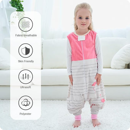 Infant Toddler Sleeping Bag, Baby Sleeping Sack Sleeveless 4 Season 3-5T, Flamingo