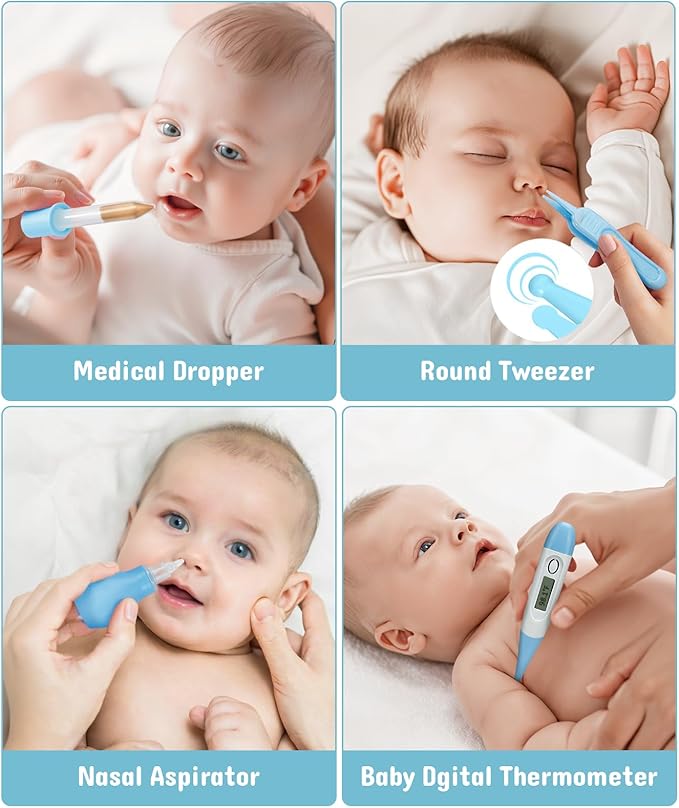 Baby Healthcare and Grooming Kit, Electric Safety Nail Trimmer Baby Nursery Kit, Newborn Care Kits with Hair Brush Comb for Newborn Infant Toddlers Baby Boys Girls Kids, Baby Shower Gifts