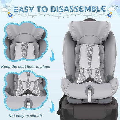 Pinkunn Gel Car Seat Baby Cooling Pad for Summer Breathable Stroller Cooler Pad Multifunctional Carseat Cooling Mat for Baby Child Dining Chair Safety Seat Stroller(Gray,Heart)