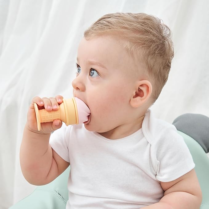 Smily Mia Freezer Teether for Babies 12-18Months,Freezable Ice Cream Toy for 6-12Months Babies 3-6Months for