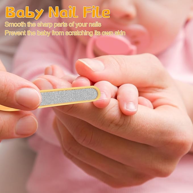 Baby Nail Kit, Baby Manicure Kit and Pedicure Kit with Cute Bear Shape Case, 4-in-1 Kit with Baby Nail Clipper, Scissor, Nail File & Tweezer for Newborn, Infant, Toddler, Mothers Day Gifts(Yellow)
