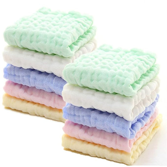 MUKIN Baby Washcloths - Natural Cotton Baby Wipes 10 Pack 12x12 inches