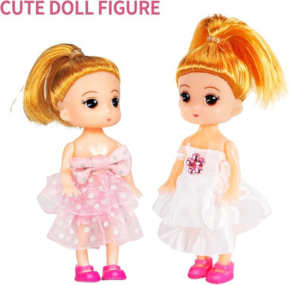 TEMI Villa Toys for 3 4 5 6 7 8 Years Old Girls - 2 Storeys 4 Rooms, Indoor Playset with 2 Dolls Toy Figures, Toys Furniture and Accessories, Pretend Girls Plays, Building Toys, Gifts Toy