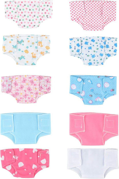 SOTOGO 10 Pieces Doll Diapers Doll Underwear Doll Underpants Doll 14-18 Inch