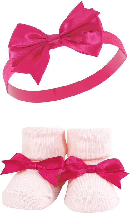 Hudson Baby Girl's Headband and Socks Giftset