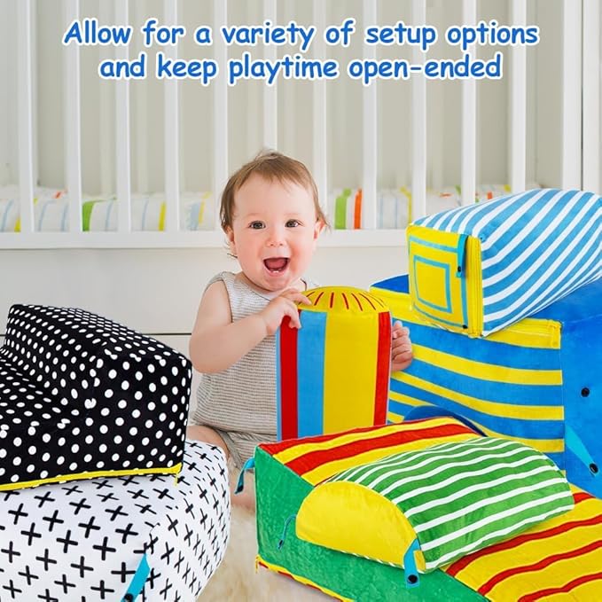 teytoy Climb and Crawl Playset,Inflatable Climbing Blocks for Toddlers Climbing Toys Indoor Soft Play Activity Playset Toys(7 PCS)