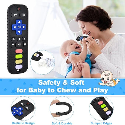 Baby Silicone Teething Toys, Simulation TV Remote Control Shape Teether Toys for Toddlers 3-18 Months
