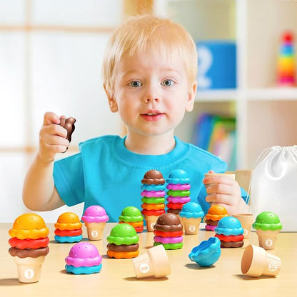 Ice Cream Toys Color and Counting Alphabet Match Learning Toys (65Pcs Counting)