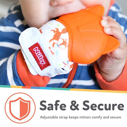 Nuby Happy Hands Silicone Teething Mitten - Baby Teething Toy 3+ Months
