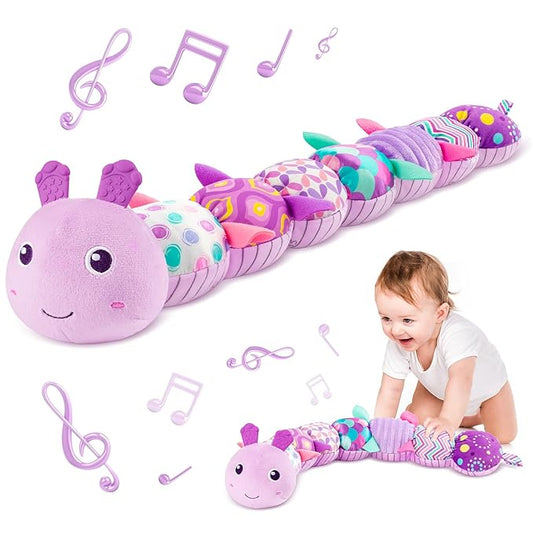 Infant Baby Musical Multi-Sensory Caterpillar, Stuffed Animal Activity Soft Toys 0-3-6-12 Months