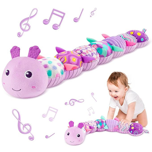Infant Baby Musical Multi-Sensory Caterpillar, Stuffed Animal Activity Soft Toys 0-3-6-12 Months