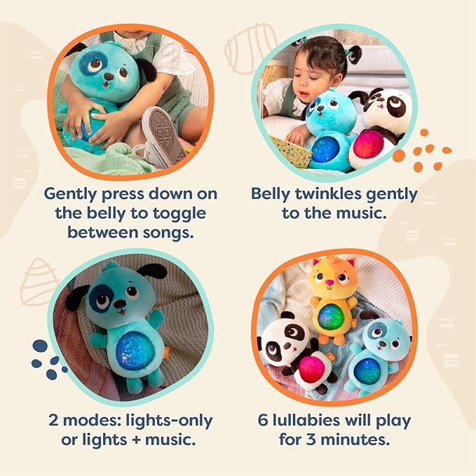 B. toys- B. baby –Baby Soothing Plush Dog- Gloiwng Tummy Dog–6 Months