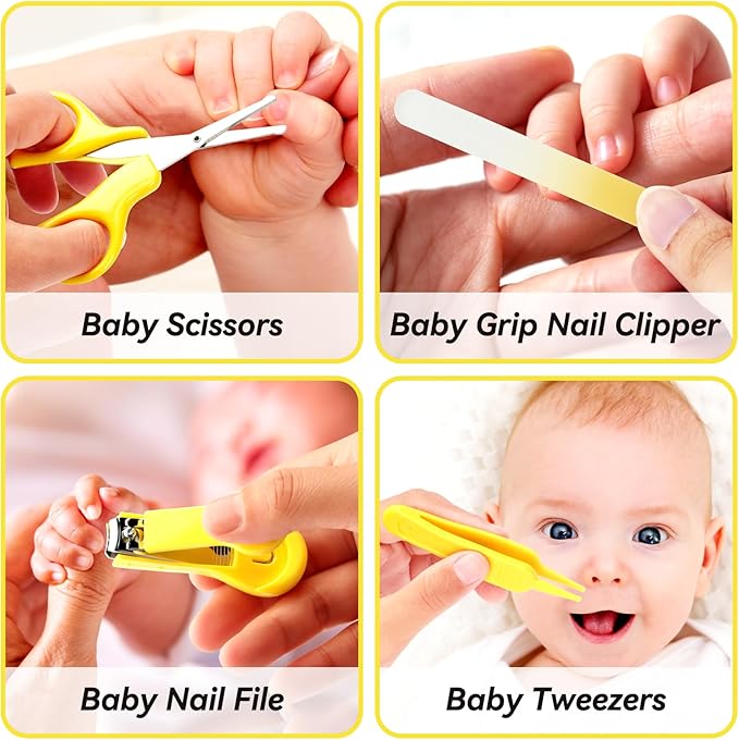 Baby Healthcare and Grooming Kit for Newborn Kids, 31PCS Upgraded Safety Baby Care Kit, Newborn Nursery Health Care Set, Baby Care Products (Yellow)