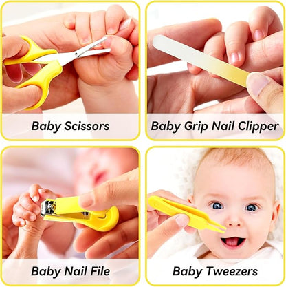 Baby Healthcare and Grooming Kit for Newborn Kids, 31PCS Upgraded Safety Baby Care Kit, Newborn Nursery Health Care Set, Baby Care Products (Yellow)