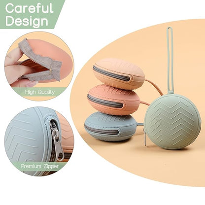 2 Pack Silicone Pacifier Holder Case,Portable Newborn Pacifiers Silicone Pouch for Boys & Girls
