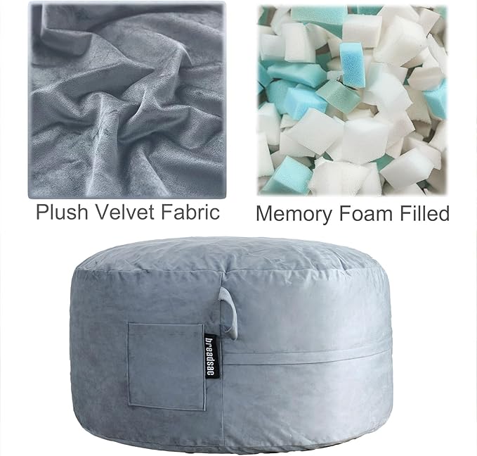 Bean Bag Chairs, Memory Foam Bean Bag Chair for Adults/Teens/Kids, High-Rebound Memory Foam Lazy Sofa Furniture for Living Room Bedroom College Dorm