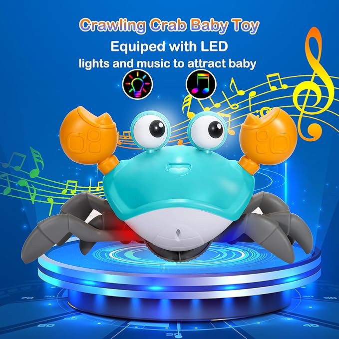 Crawling Crab Baby Toy Gifts Infant Tummy Time Toys Build 0-6 6-12 1-3 4+