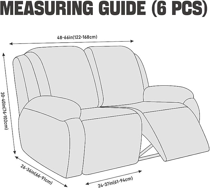 NORTHERN BROTHERS Stretchy Recliner Chair Covers, Velvet Recliner Covers, Lazy Boy Chair Cover (Black, loveseat)