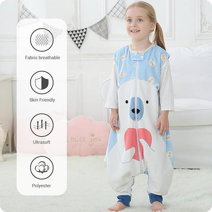 Baby Sleeping Sack Sleeveless, Toddler Sleeping Bag with Legs